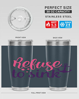 refuse to sink Style 4#- breast cancer- Tumbler