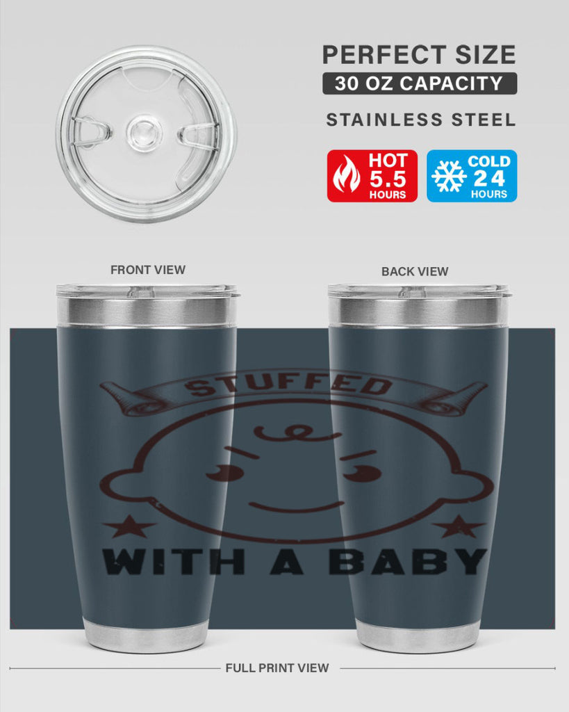 stuffed with a baby Style 14#- baby shower- tumbler