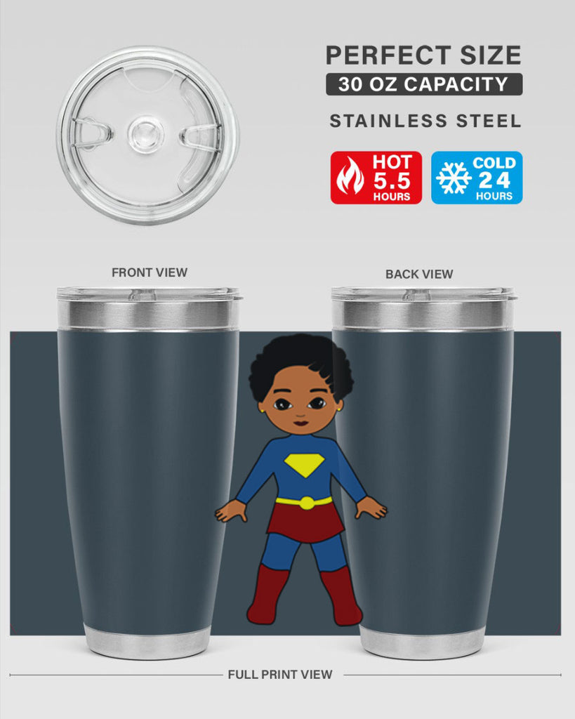 super kid 3#- black men - boys- tumbler