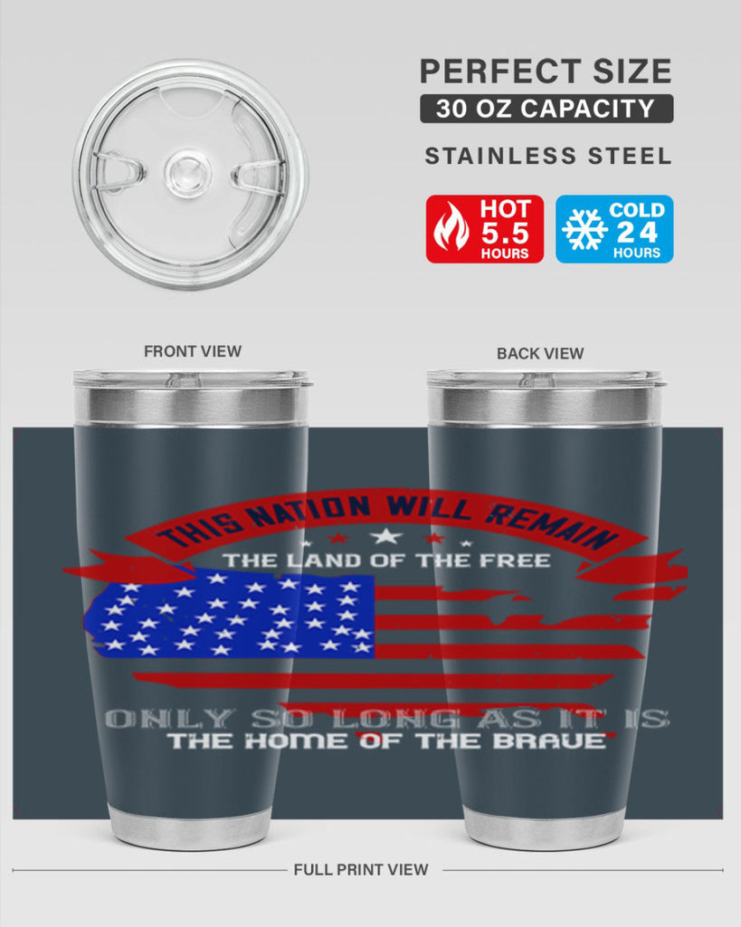 this nation will remain the land of the free only so long as it is the home of the brave 84#- Veterns Day- Tumbler