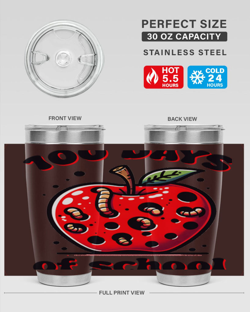 100 Days of School Apple 31#- 100 days of school- Tumbler