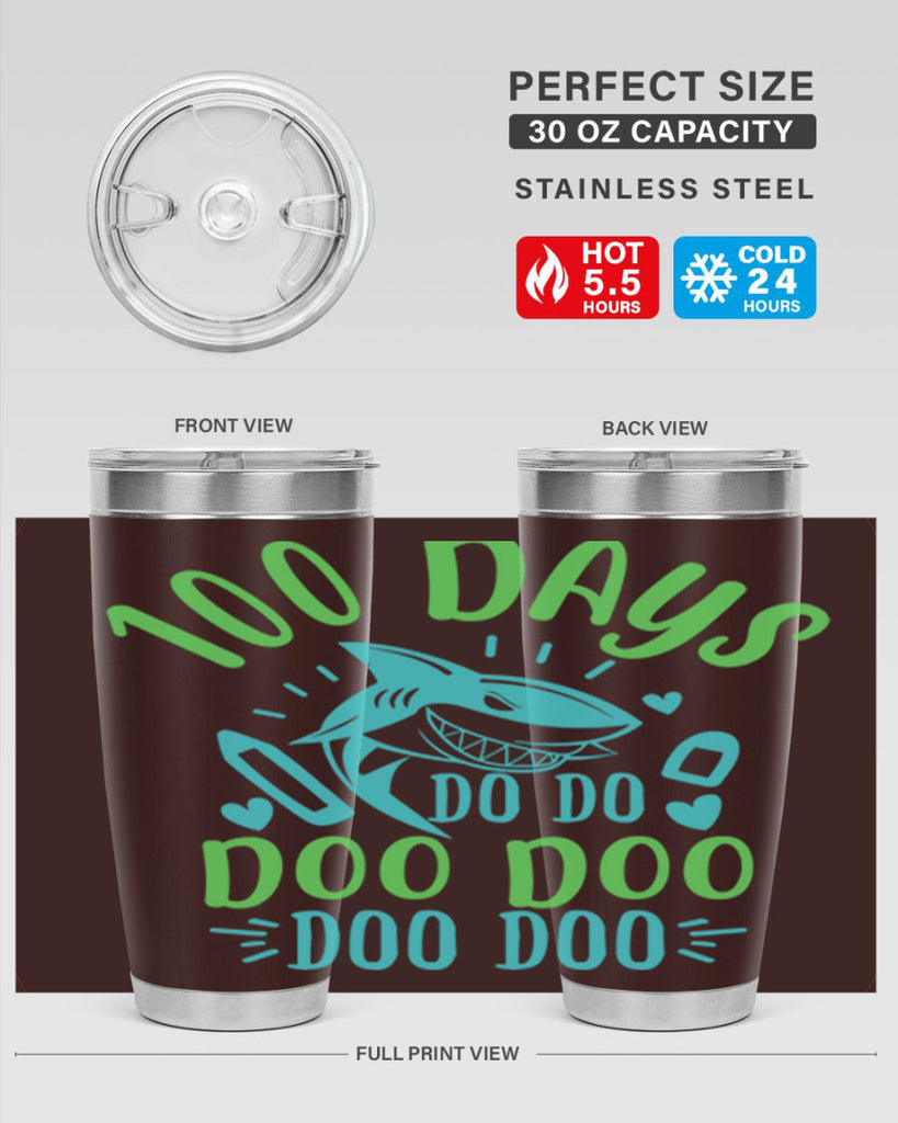 100 days shark doo doo 21#- 100 days of school- Tumbler