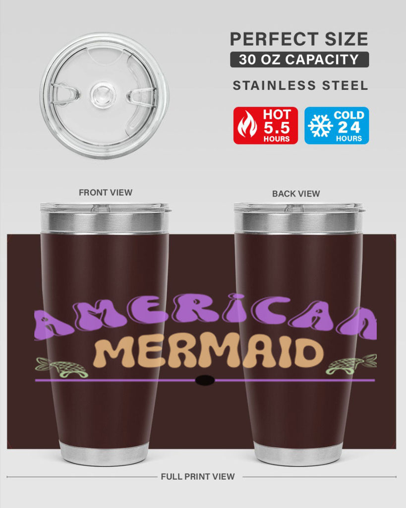 American Mermaid 16#- mermaid- Tumbler