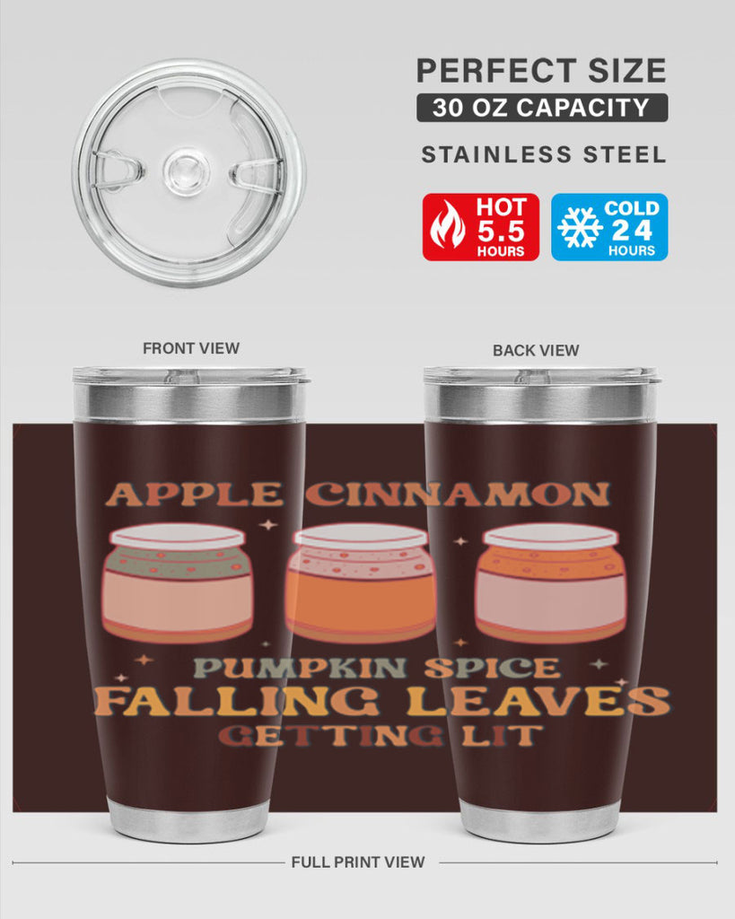 Apple Cinnamon Pumpkin Spice Falling Leaves Getting Lit 12#- fall- Tumbler