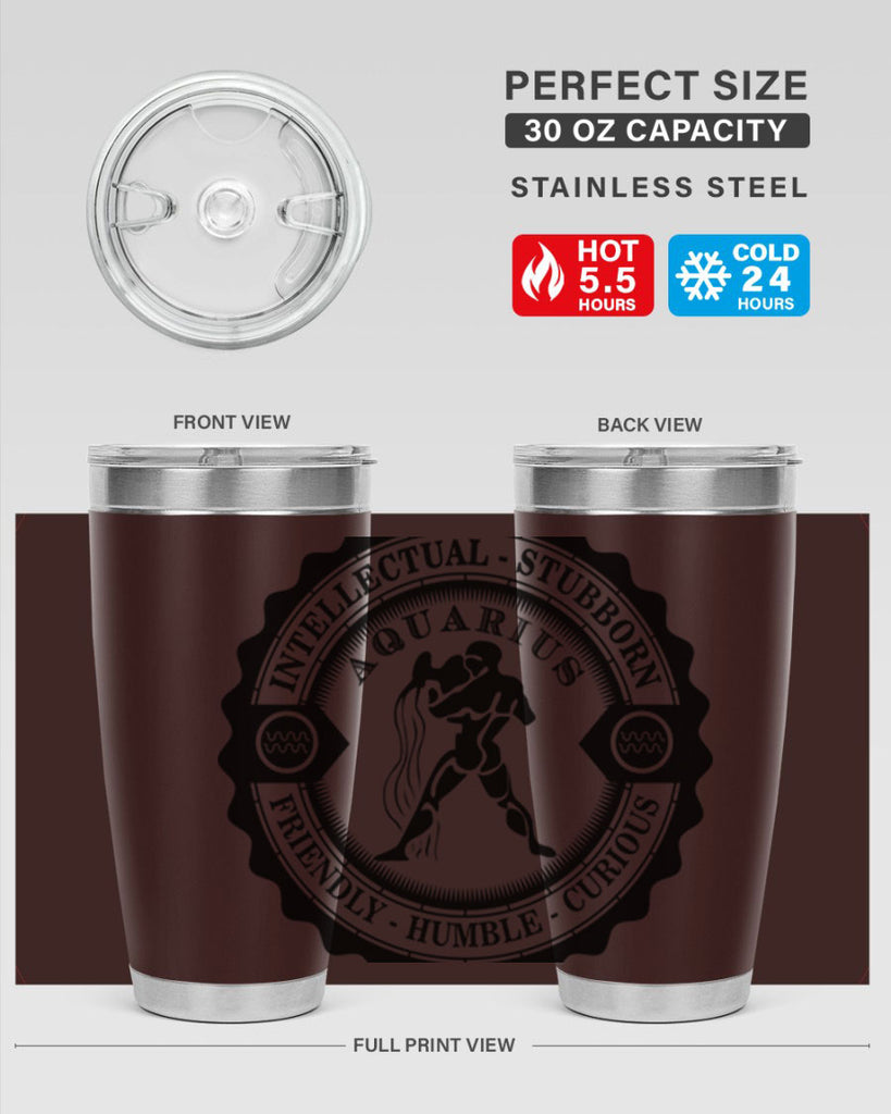 Aquarius balck 44#- zodiac- Tumbler