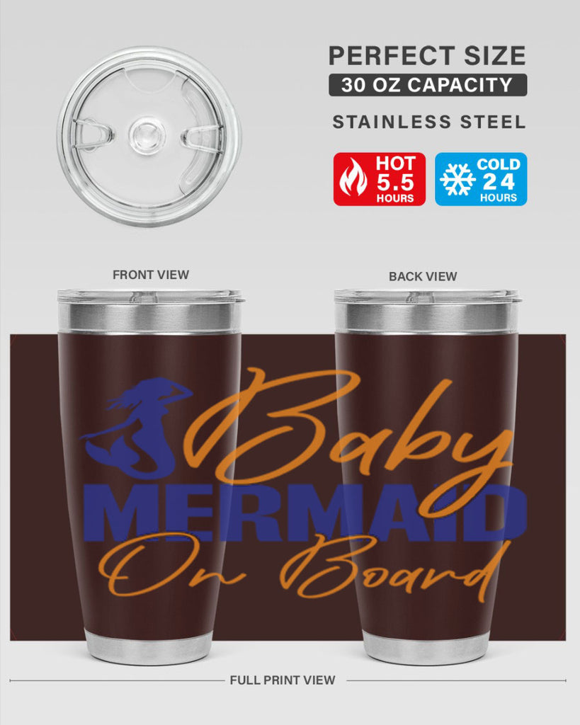 Baby Mermaid on Board 20#- mermaid- Tumbler