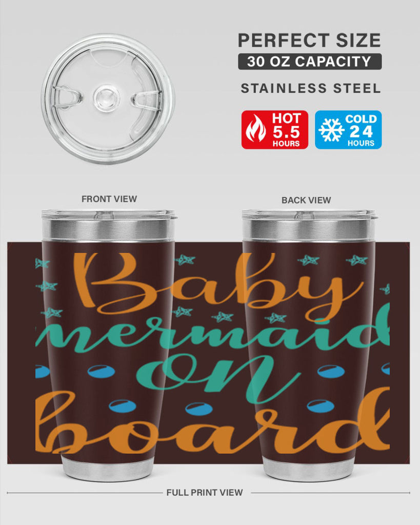 Baby Mermaid on Board 40#- mermaid- Tumbler