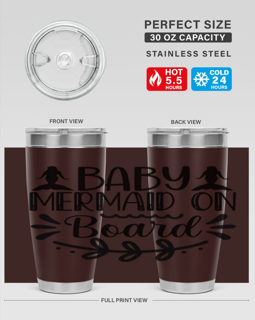 Baby mermaid on board 30#- mermaid- Tumbler
