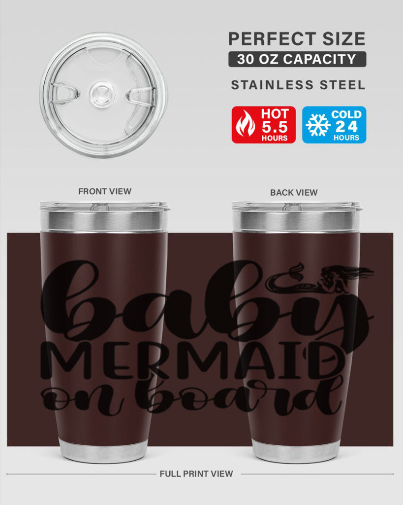 Baby mermaid on board 41#- mermaid- Tumbler