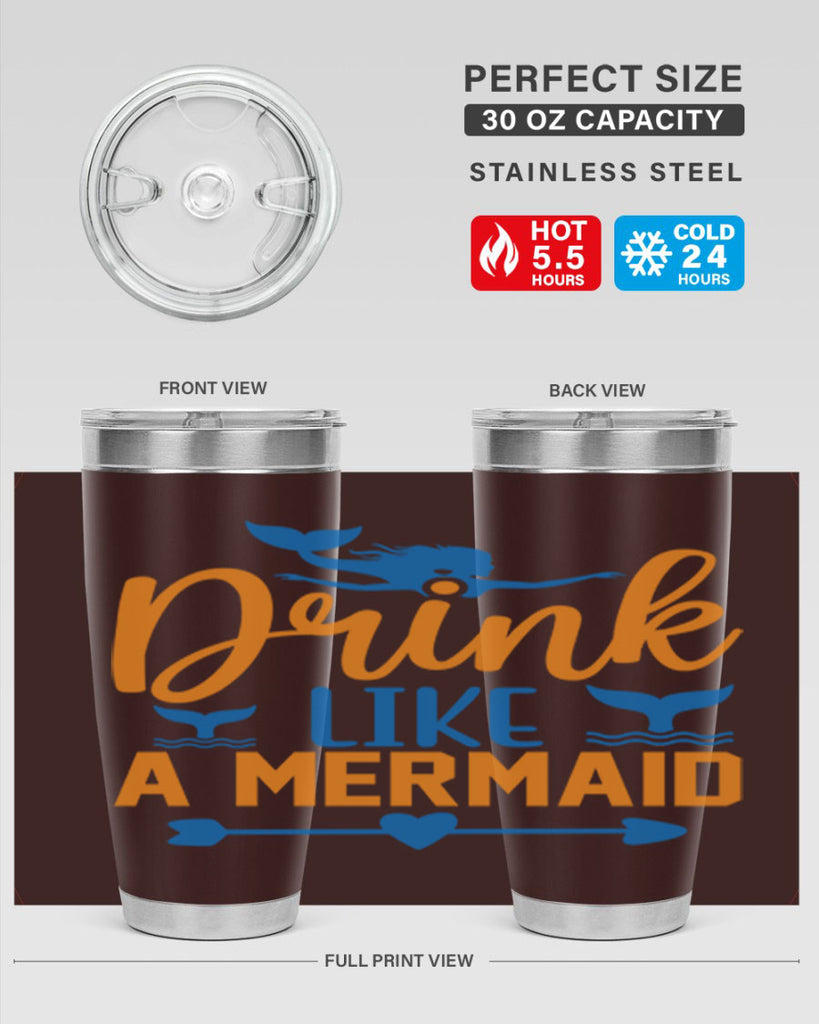Drink Like a Mermaid 142#- mermaid- Tumbler