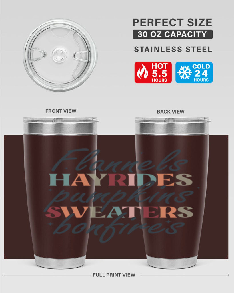 Flannels Hayrides Pumpkins Sweaters Bonfires 184#- fall- Tumbler