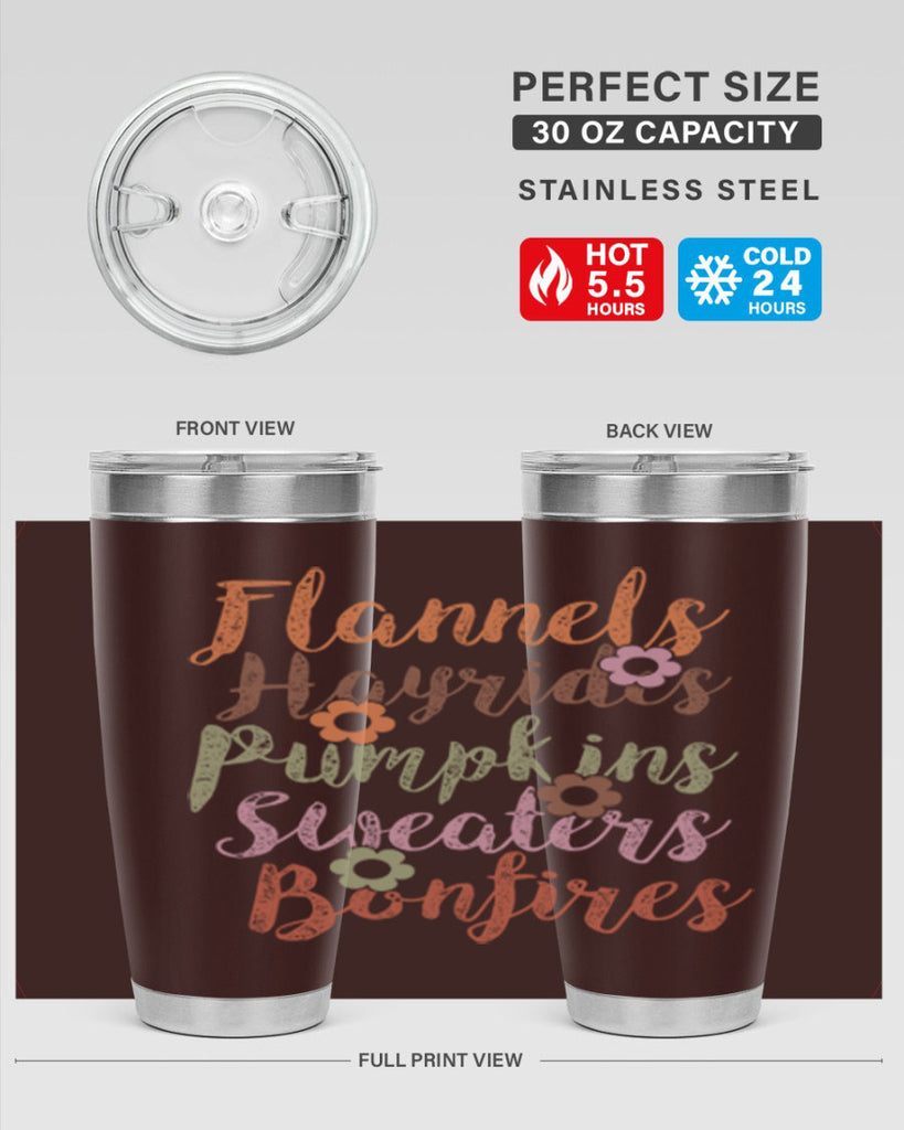 Flannels Hayrides Pumpkins Sweaters Bonfires 185#- fall- Tumbler