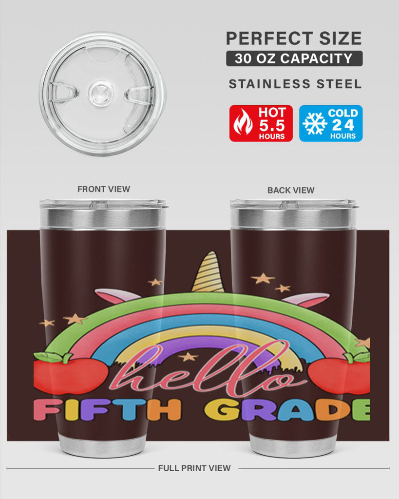 Hello 5th Grade Unicorn Rainbow 15#- 5th grade- Tumbler
