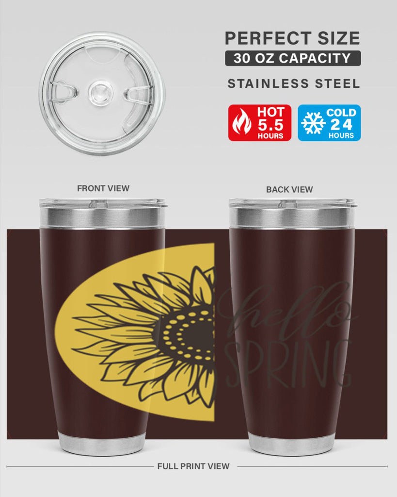 Hello spring half sunflower199#- spring- Tumbler