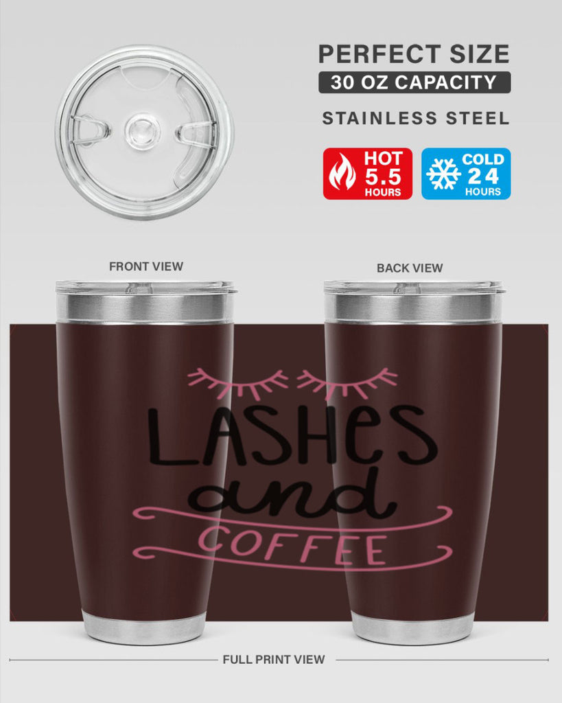 Lashes and Coffee Style 68#- make up- Tumbler