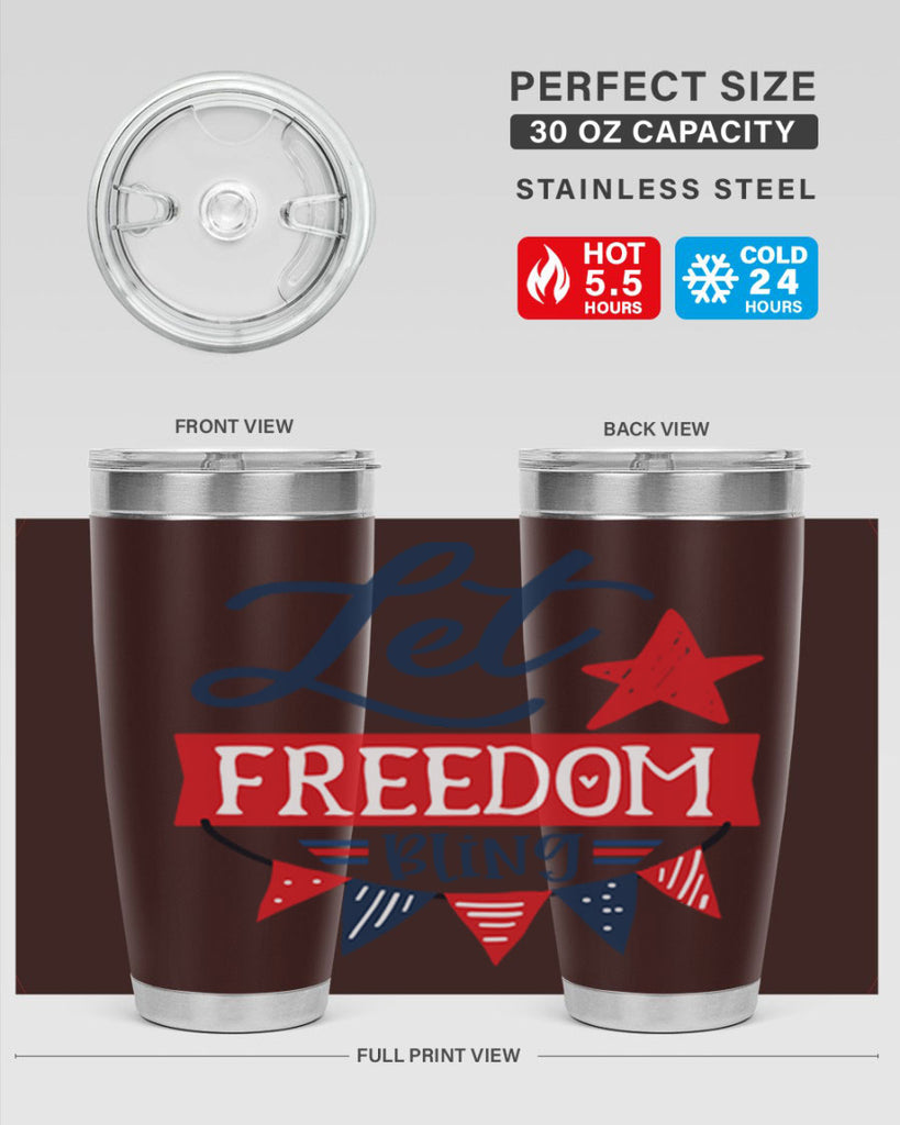 Let freedom bling Style 78#- Fourt Of July- Tumbler
