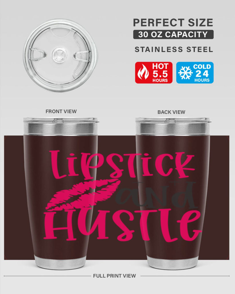 Lipstick and Hustle design Style 230#- make up- Tumbler