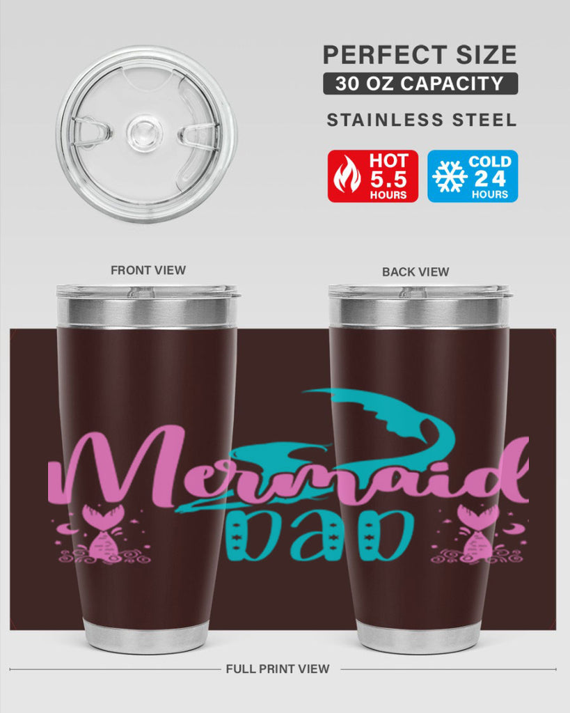 Mermaid Dad 356#- mermaid- Tumbler