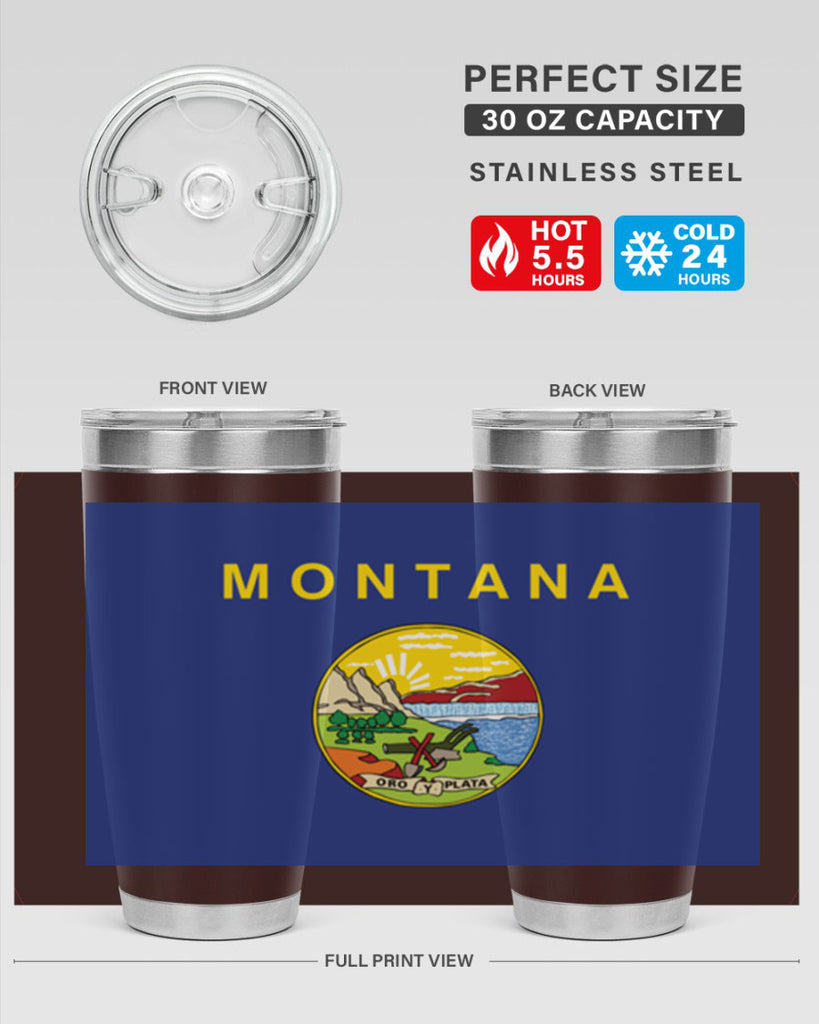 Montana 26#- Us Flags- Tumbler