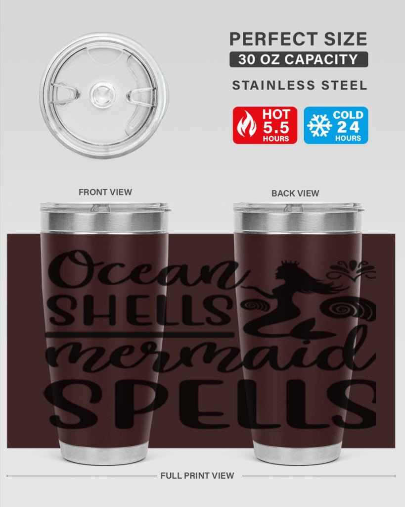 Ocean shells mermaid spells 522#- mermaid- Tumbler