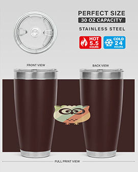Owl Retro Style Vintage A TurtleRabbit 15#- owl- Tumblers