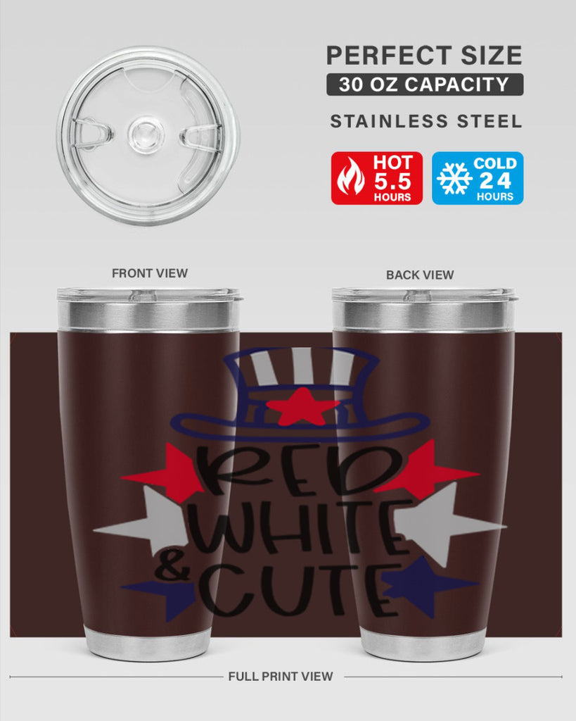 Red White Cute Style 169#- Fourt Of July- Tumbler