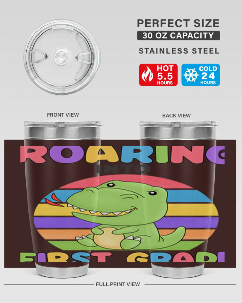 Roaring to 1st Grade Trex 2#- 1st grade- Tumbler