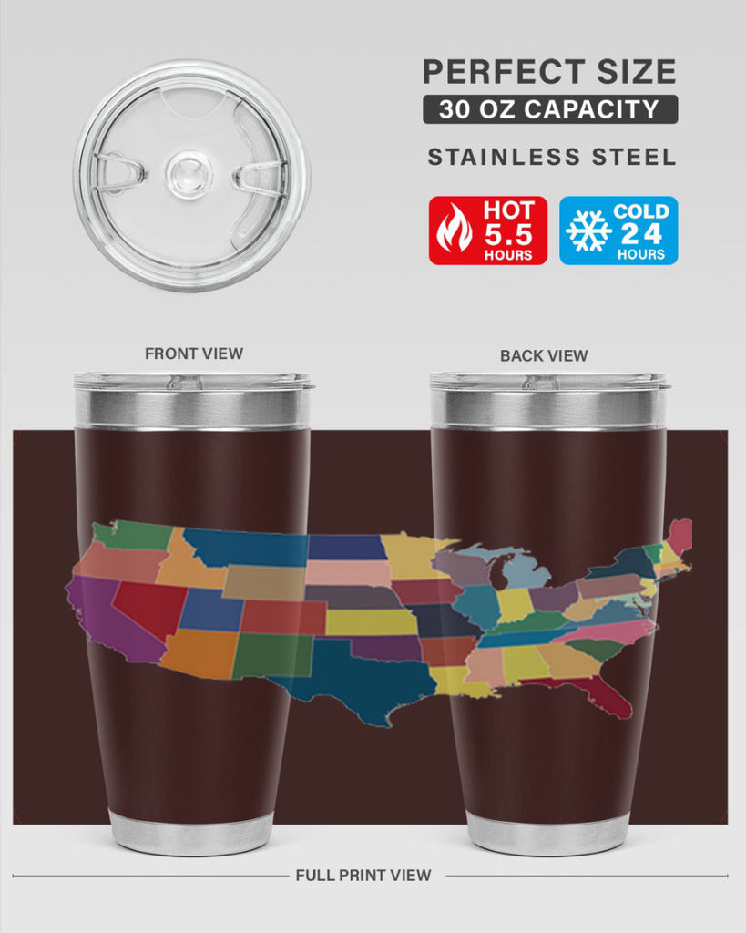 Separate Color Map Style 73#- Fourt Of July- Tumbler