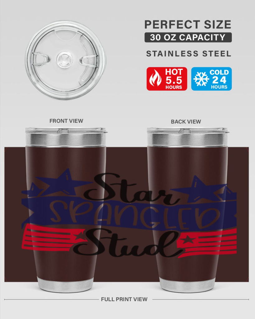 Star Spangled Stud Style 173#- Fourt Of July- Tumbler