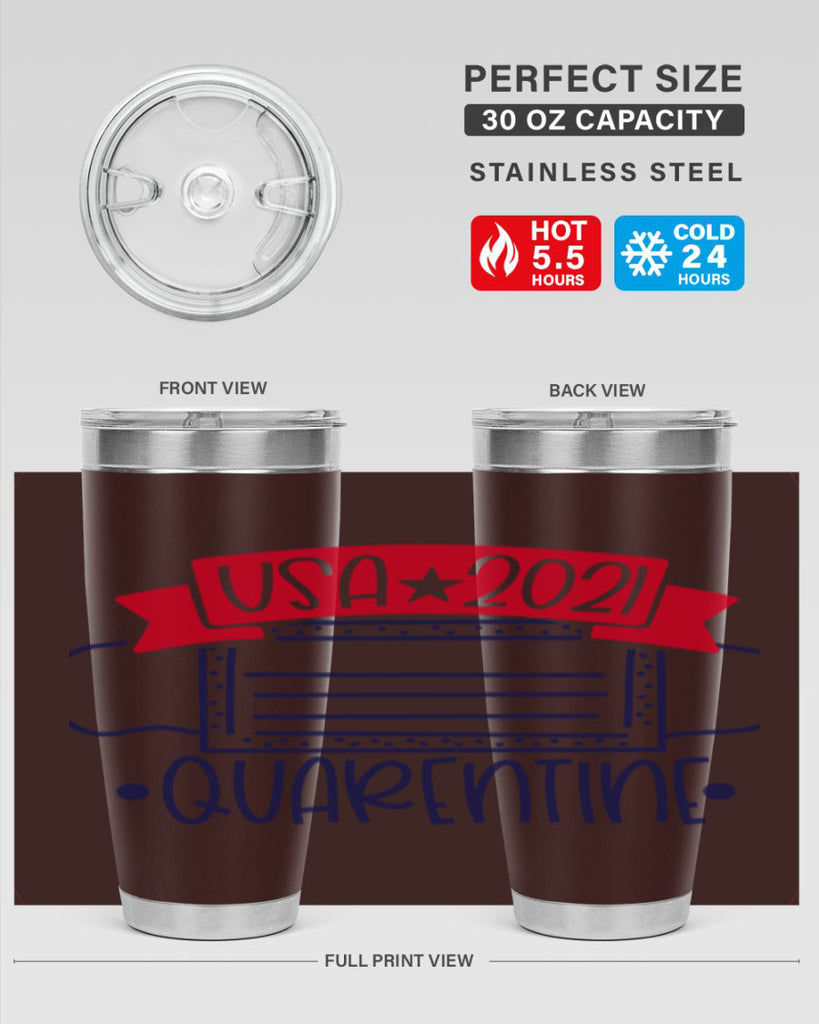 USA Quarentine Style 183#- Fourt Of July- Tumbler