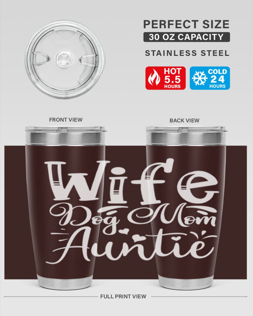 Wife Dog Mom Auntie Style 7#- aunt- Tumbler