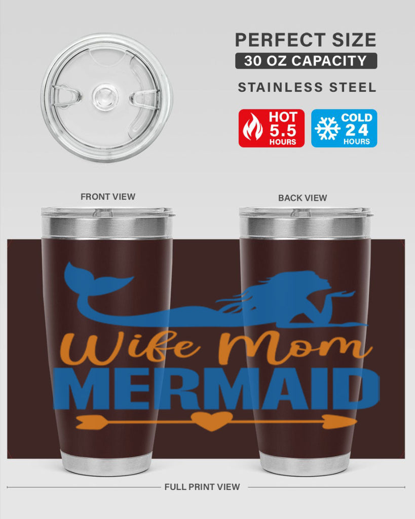 Wife Mom Mermaid 673#- mermaid- Tumbler