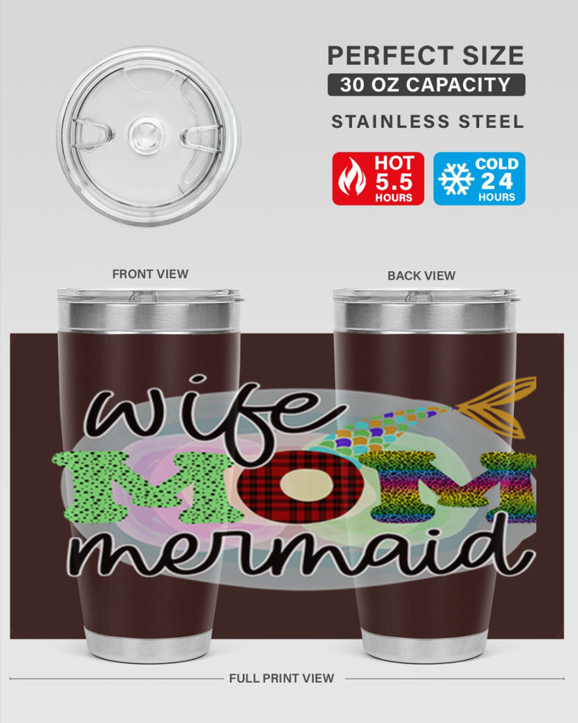 Wife Mom Mermaid 674#- mermaid- Tumbler
