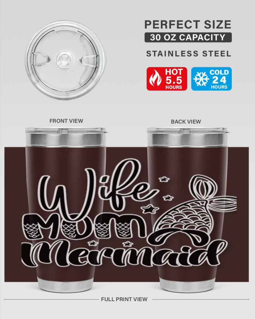 Wife Mom Mermaid 675#- mermaid- Tumbler