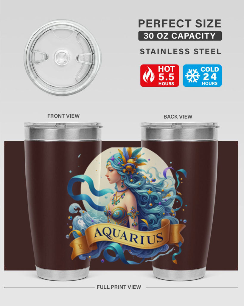 aquarius 84#- zodiac- Tumbler