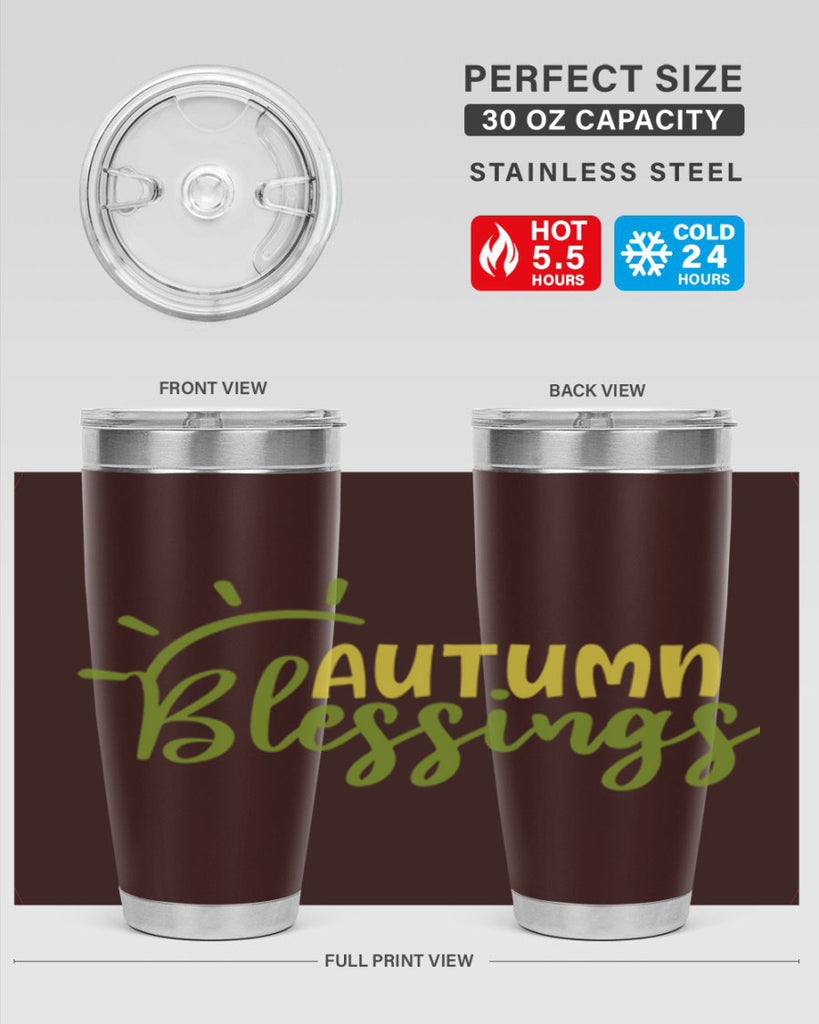 autumn blessings 66#- thanksgiving- Tumbler