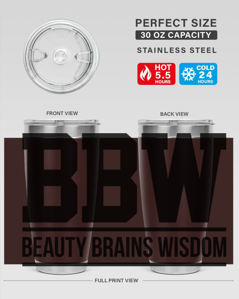 bbw beauty brains wisdom 263#- black words phrases- Cotton Tank