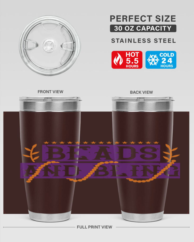 beads and bling 40#- mardi gras- Tumbler