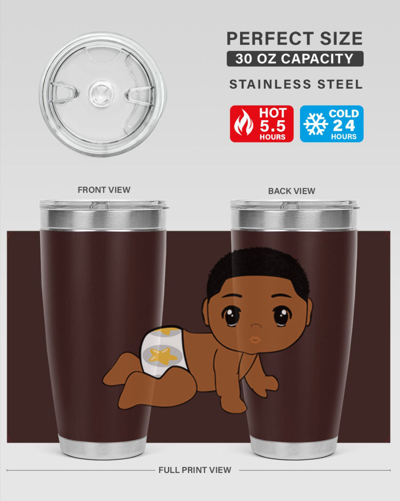 black baby boy 3#- black men - boys- tumbler