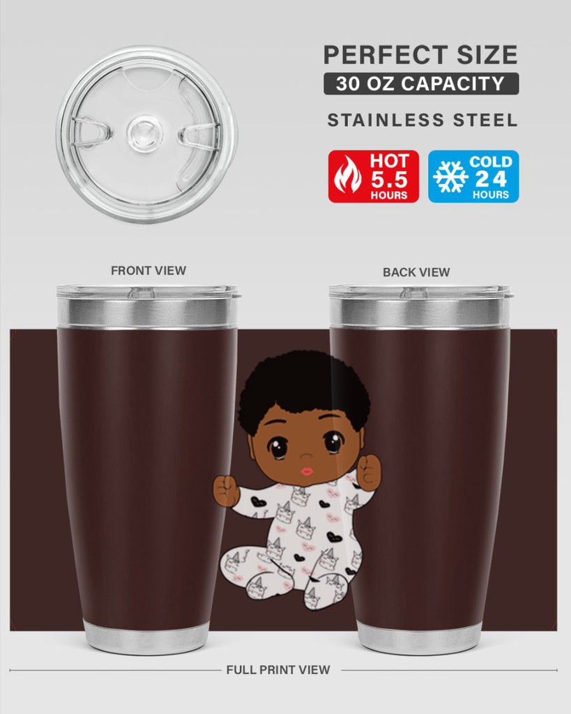 black baby boy 8#- black men - boys- tumbler