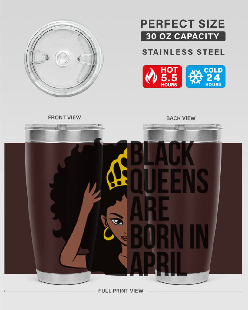 black queens are born in april 218#- black words phrases- Cotton Tank