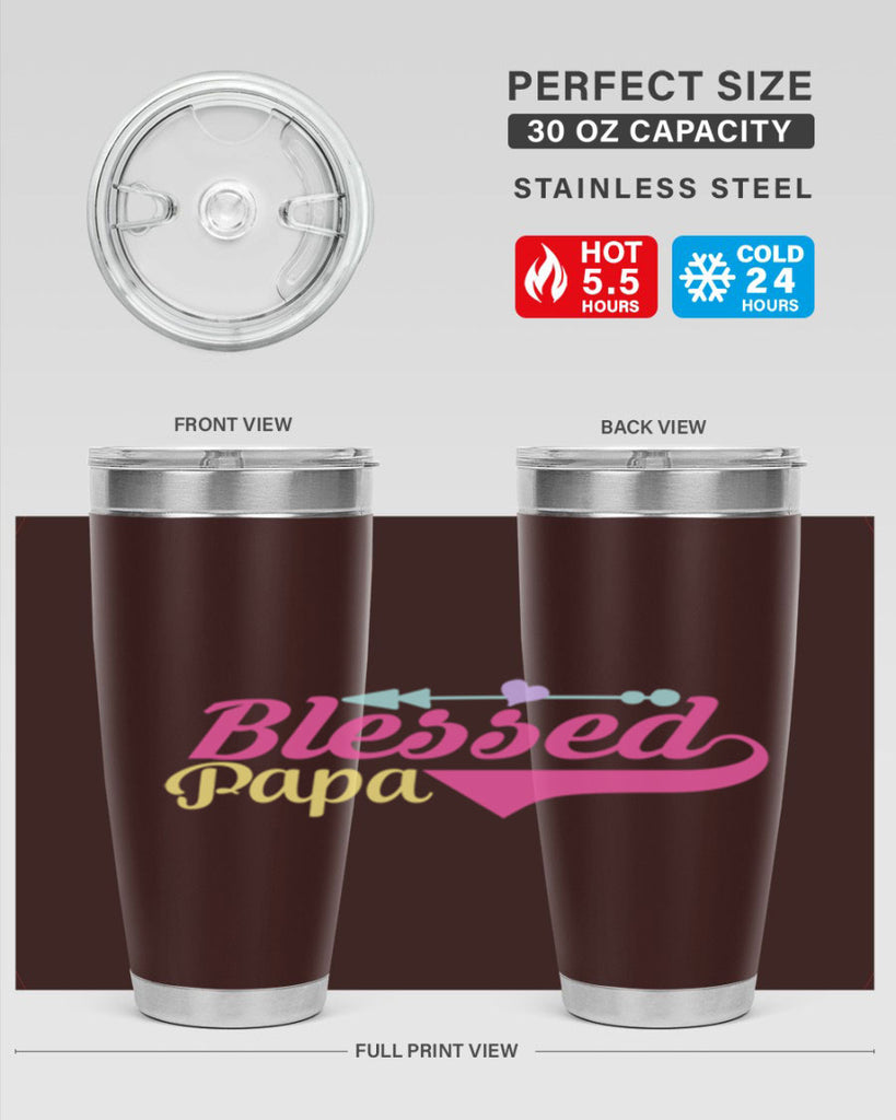 blessed papa 73#- grandpa - papa- Tumbler