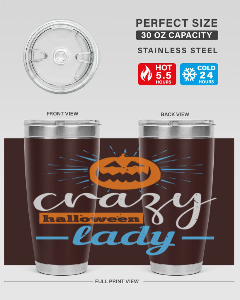 crazy halloween lady 118#- halloween- Tumbler