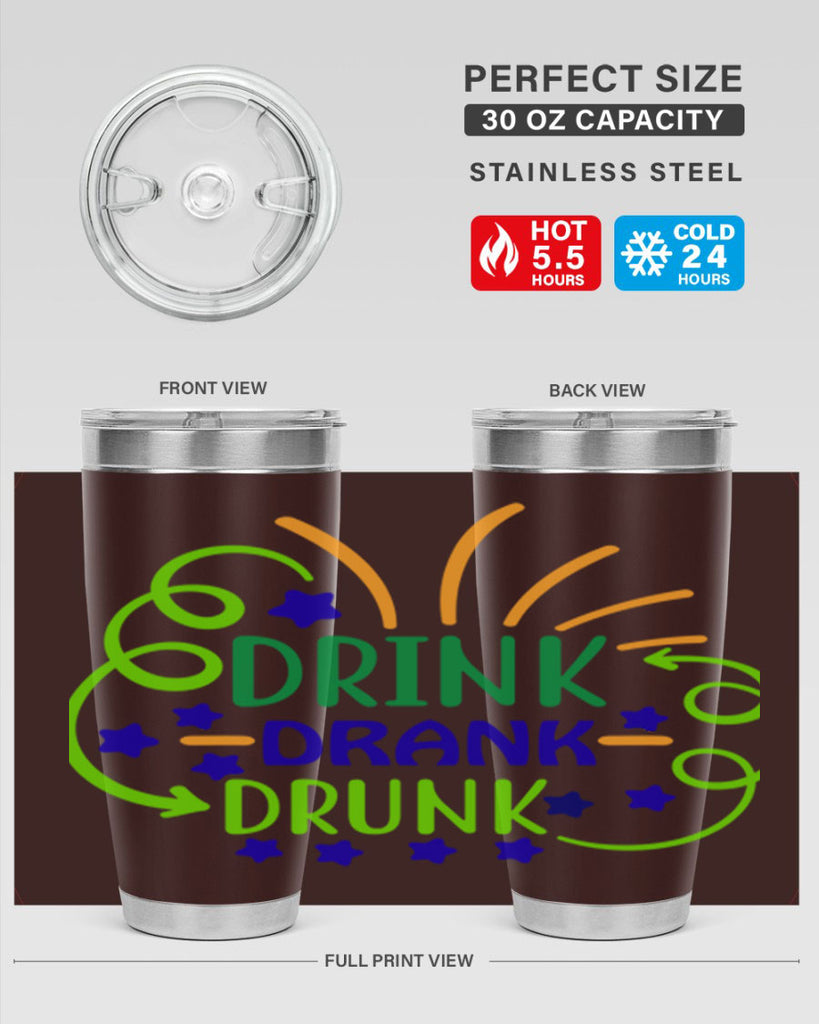 drink drank drunk 23#- mardi gras- Tumbler