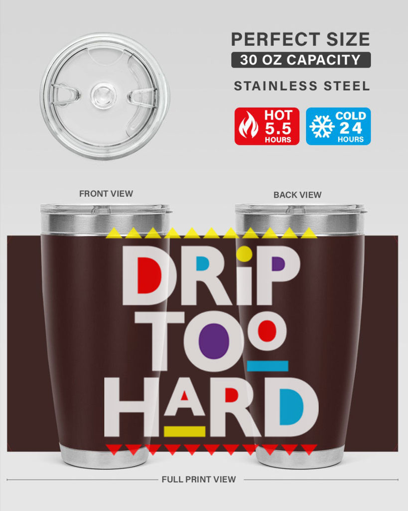 drip too hard 163#- black words phrases- Cotton Tank