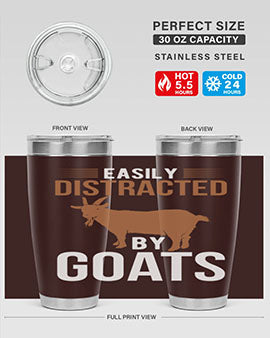 easily distracted by goats Style 5#- goat- Tumbler