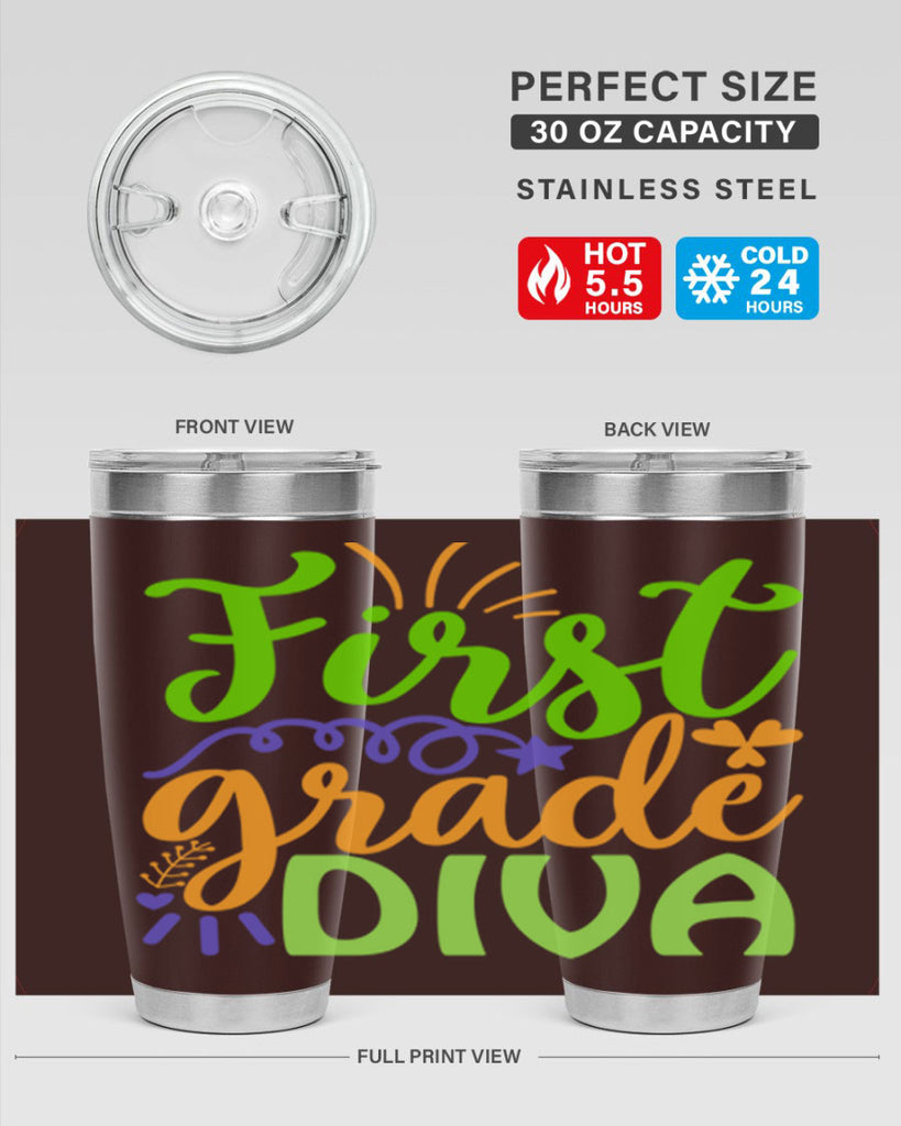 first grade diva 21#- mardi gras- Tumbler