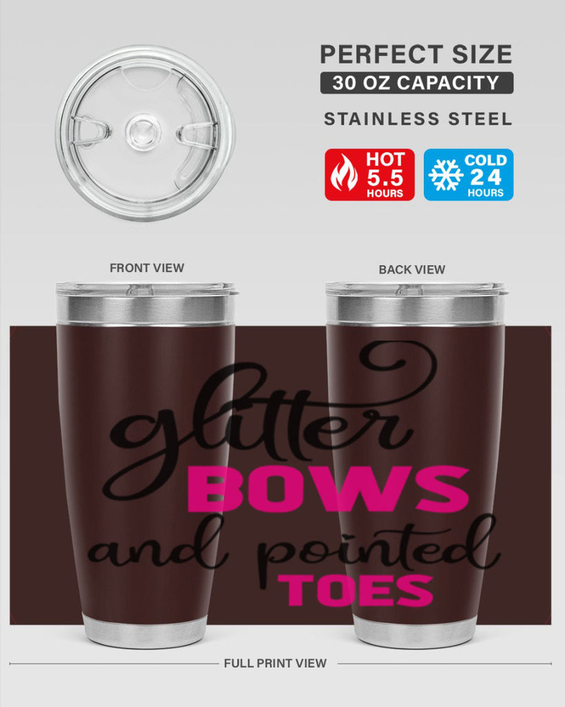 glitter bows and pointed toes 41#- ballet- Tumbler
