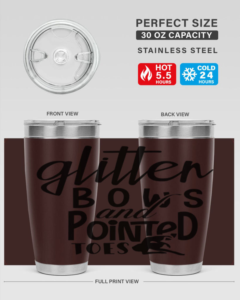 glitter bows and pointed toes 42#- ballet- Tumbler