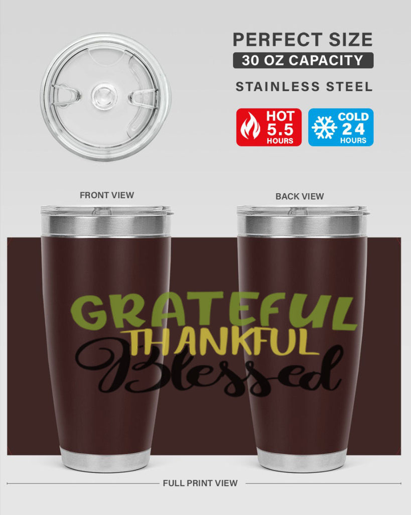 grateful thankful blessed 57#- thanksgiving- Tumbler